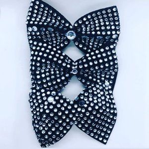 Diamond Faux Leather Hair Bow 3pcs